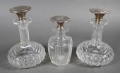 THREE STERLING CUT GLASS GORHA