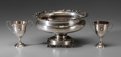 Three Sterling Dog Trophies