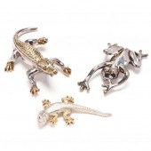 THREE STERLING FIGURAL BROOCHE
