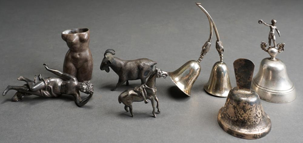 THREE STERLING SILVER BELLS AND A