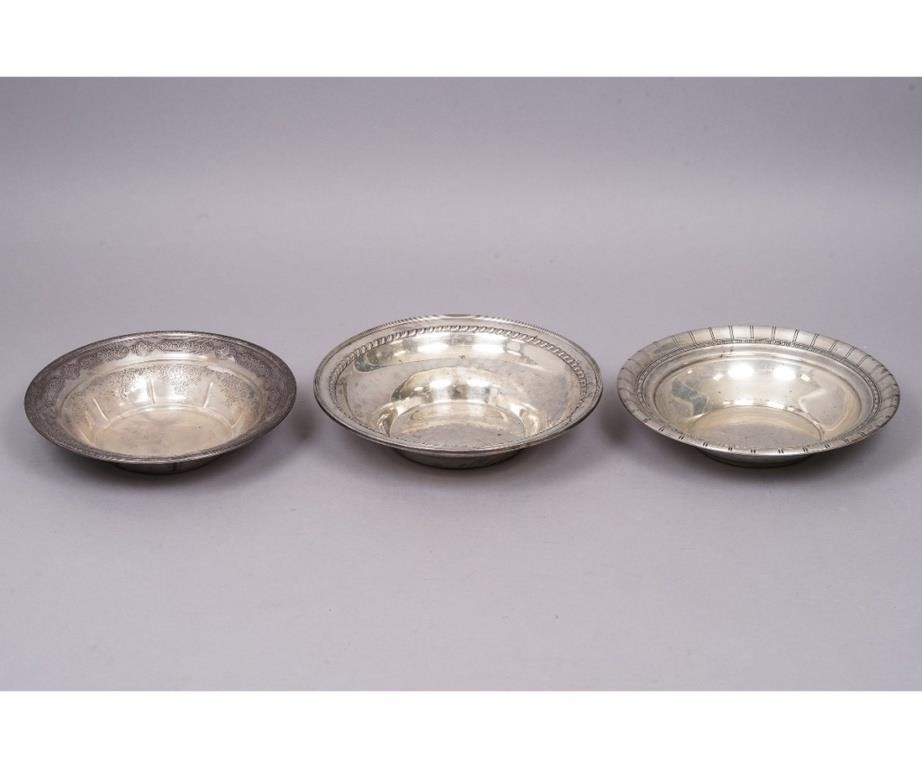 Three sterling silver bowls.