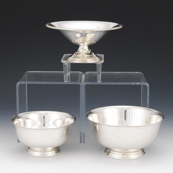 THREE STERLING SILVER BOWLS  One