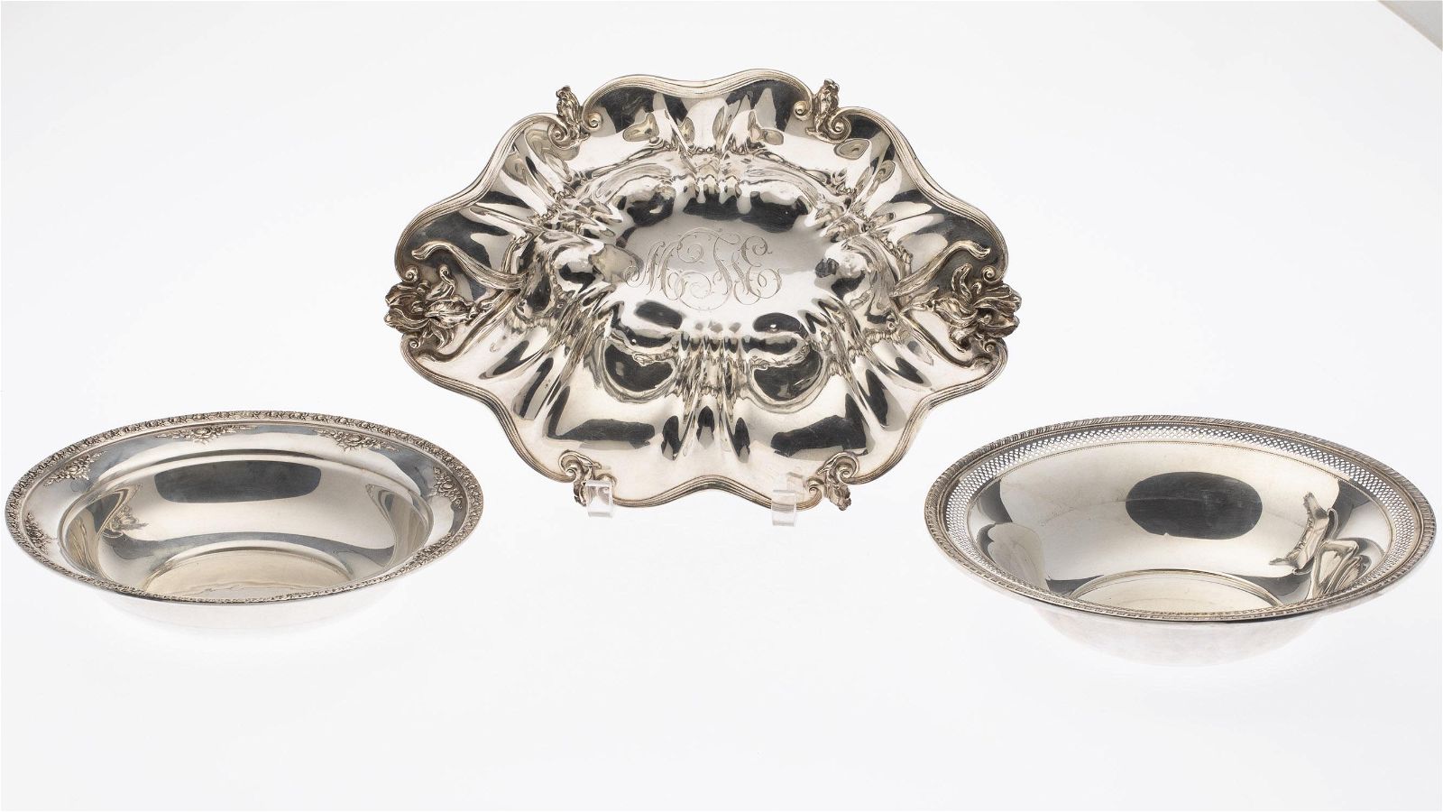 THREE STERLING SILVER BOWLSThree