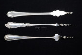 THREE STERLING SILVER BUTTER P
