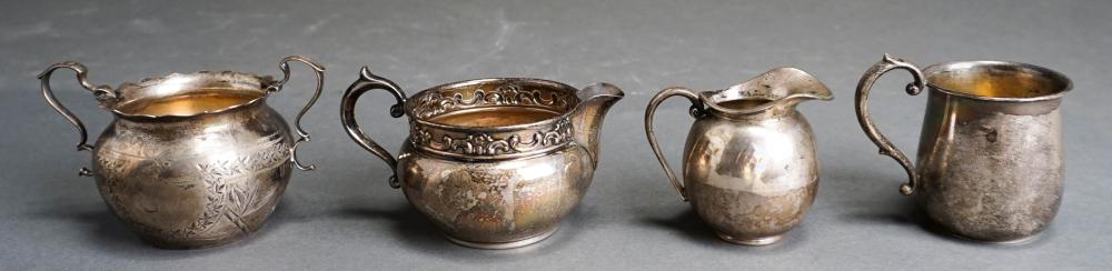 THREE STERLING SILVER CREAMERS