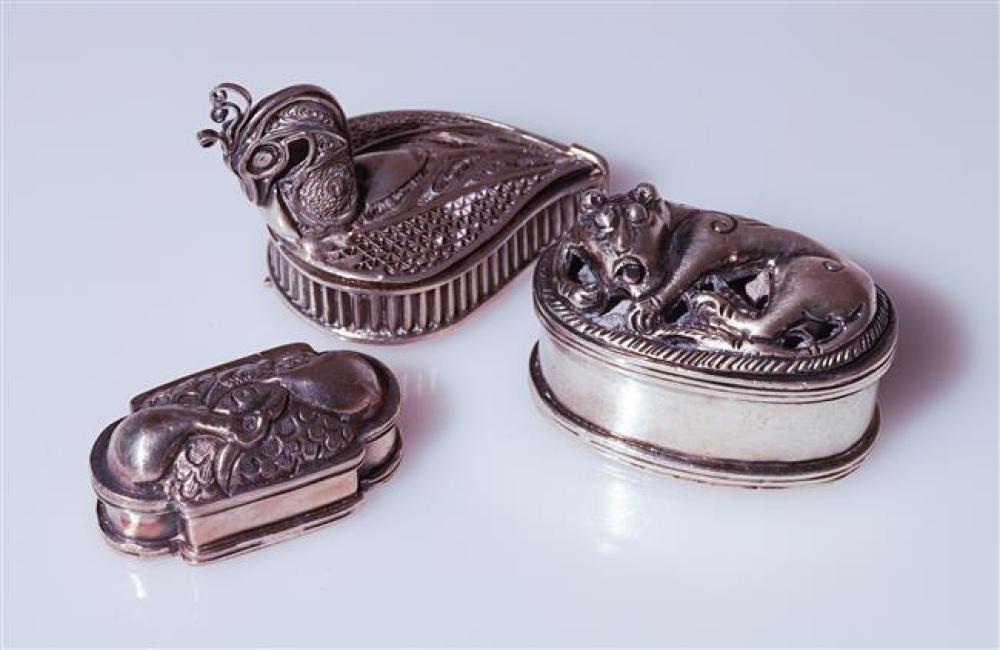 THREE STERLING SILVER FIGURAL
