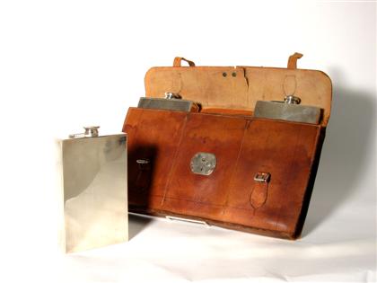 Three sterling silver flasks   