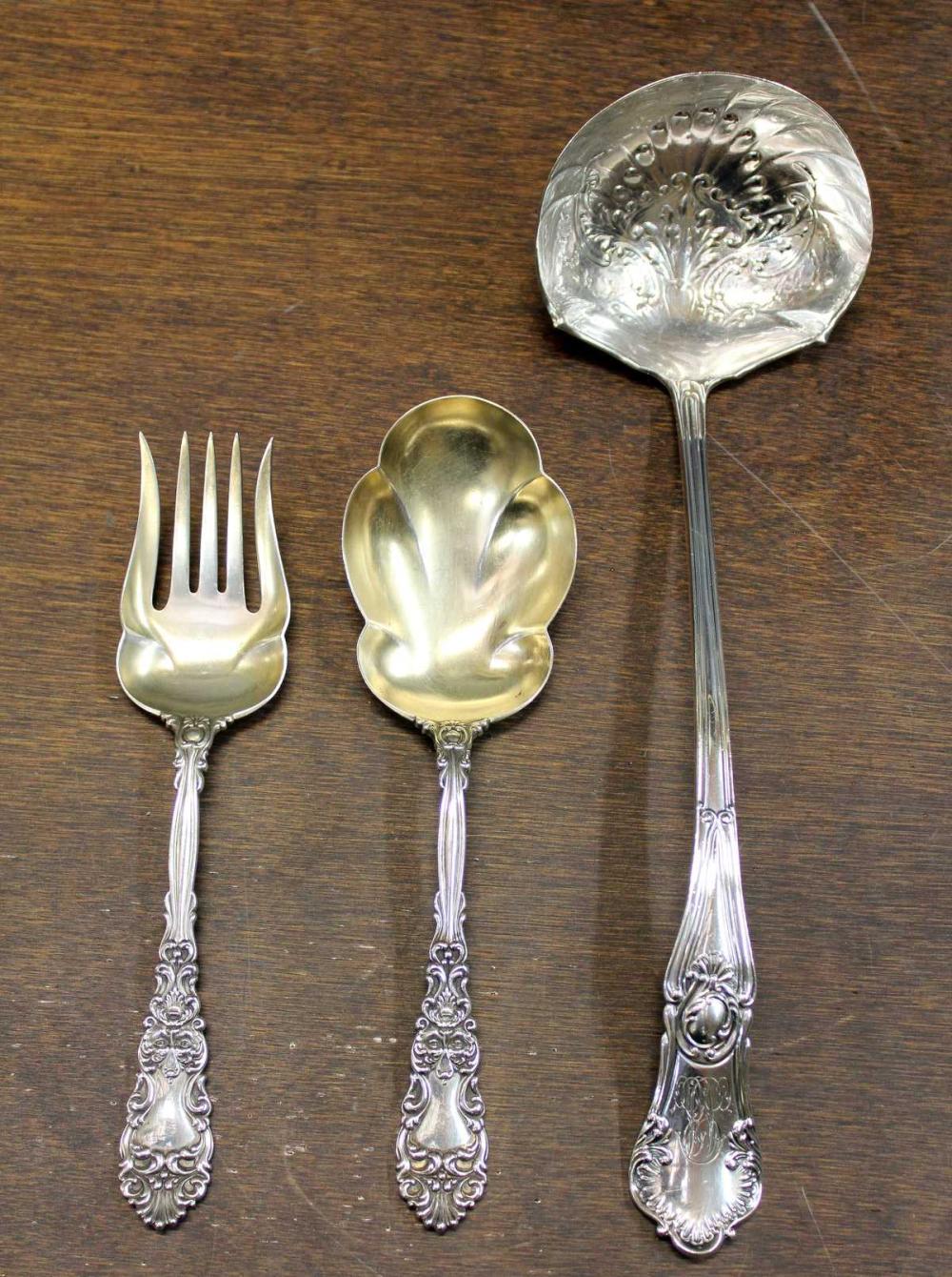 THREE STERLING SILVER FLATWARE