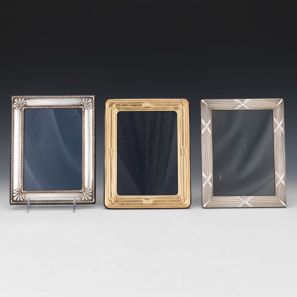 THREE STERLING SILVER FRAMES 
