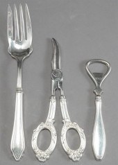 THREE STERLING SILVER HANDLED