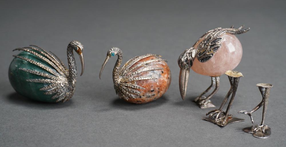 THREE STERLING SILVER MOUNTED