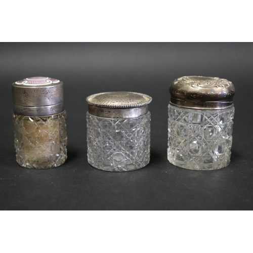 Three sterling silver mounted