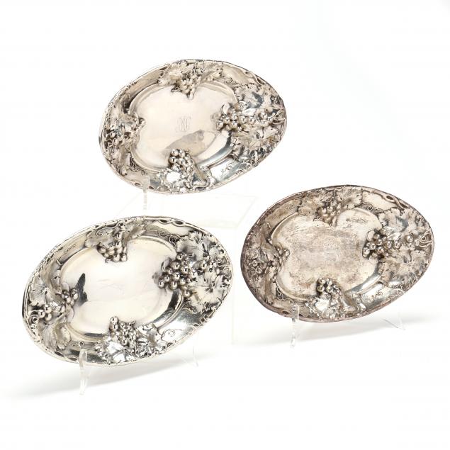 THREE STERLING SILVER OVAL BEAD