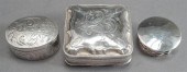 THREE STERLING SILVER PILL BOX
