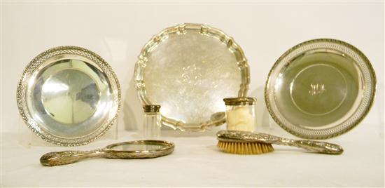 Three sterling silver round