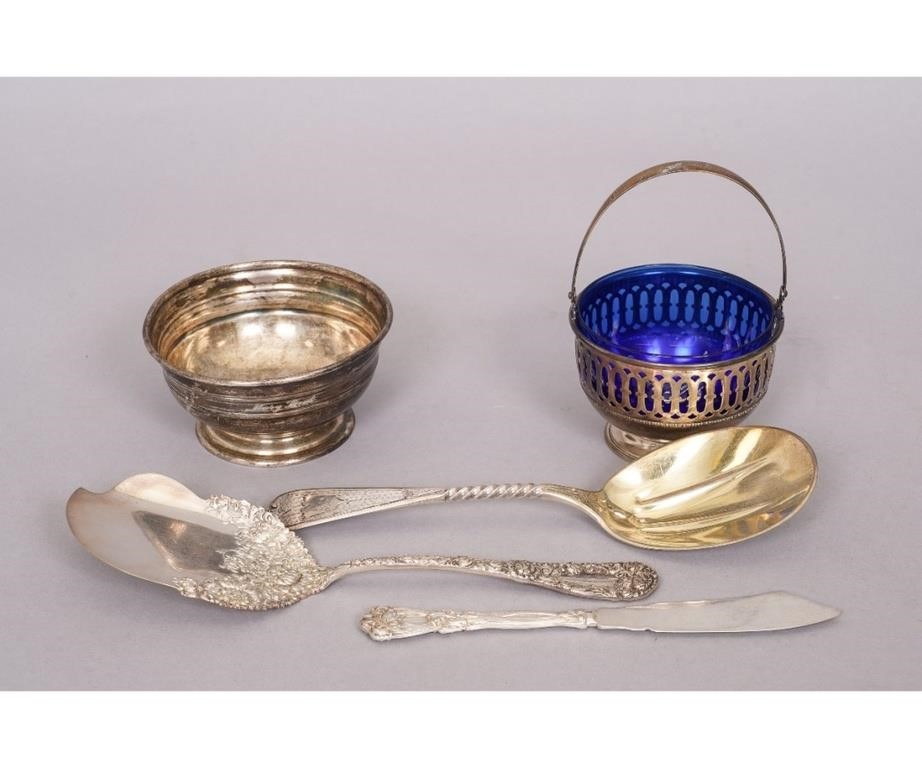 Three sterling silver serving