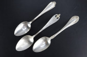 THREE STERLING SILVER SPOONS,