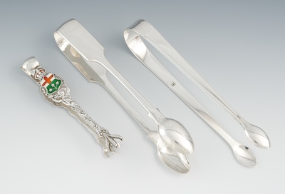 Three Sterling Silver Sugar Tongs