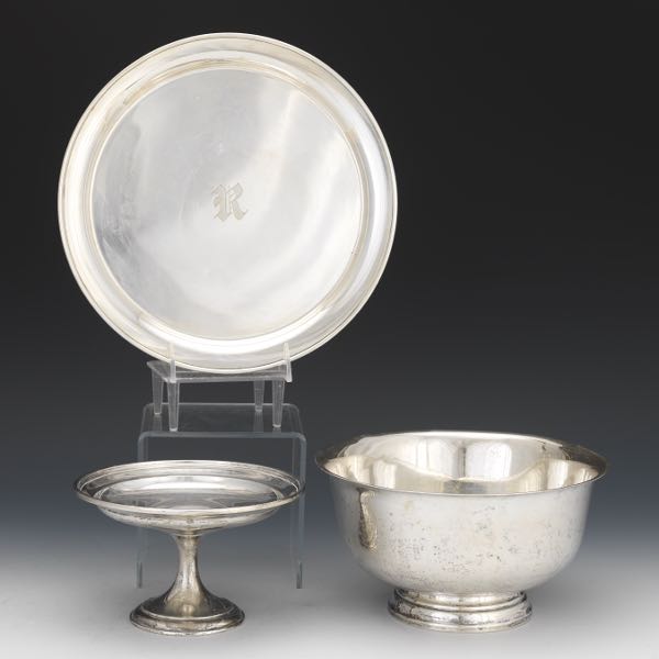 THREE STERLING SILVER TABLE