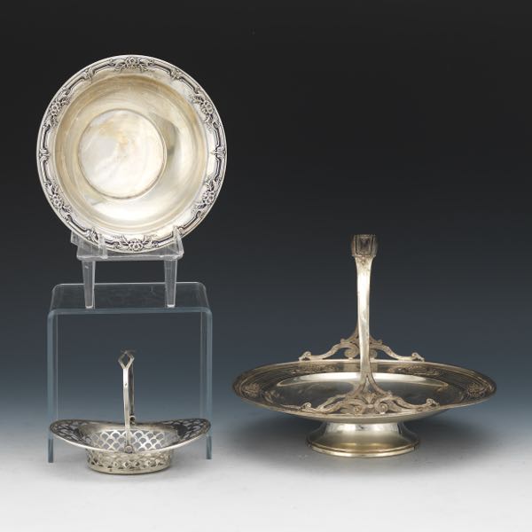 THREE STERLING SILVER TABLE
