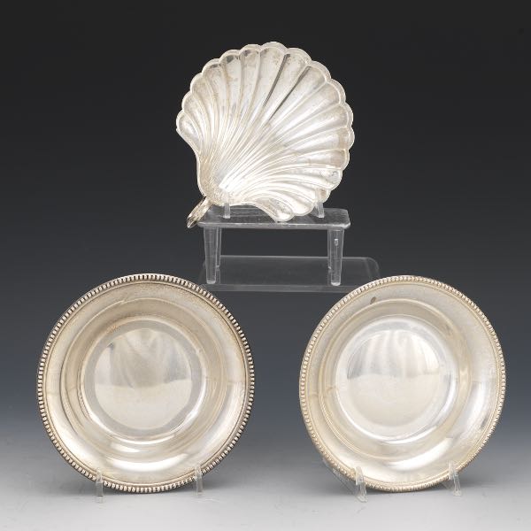 THREE STERLING SILVER TABLE DISHES