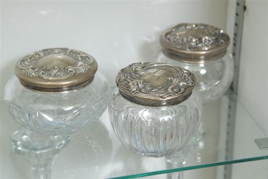 THREE STERLING TOP GLASS DRESSER