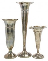 THREE STERLING TRUMPET TROPHY