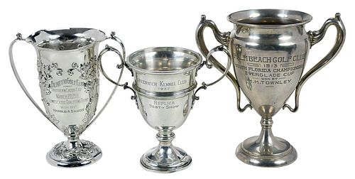 THREE STERLING URN FORM