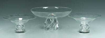 Three Steuben bowls: pair with