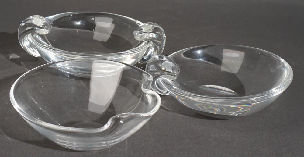 THREE STEUBEN CLEAR CRYSTAL