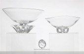 THREE STEUBEN CLEAR GLASS ARTI