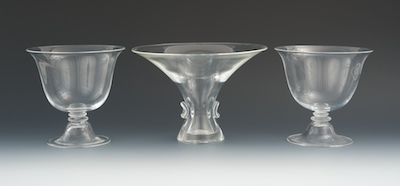 Three Steuben Clear Glass Vases A