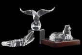 THREE STEUBEN CRYSTAL ANIMAL F