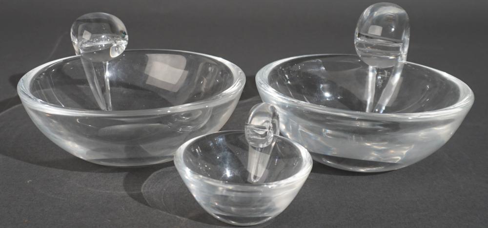 THREE STEUBEN CRYSTAL DISHESThree