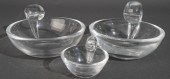 THREE STEUBEN CRYSTAL DISHESTh