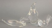 THREE STEUBEN CRYSTAL FIGURES