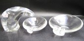 THREE STEUBEN CRYSTAL PIECES: