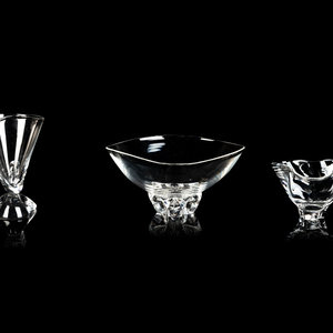Three Steuben Cut Glass Articles