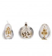 THREE STEUBEN GLASS AND YELLOW
