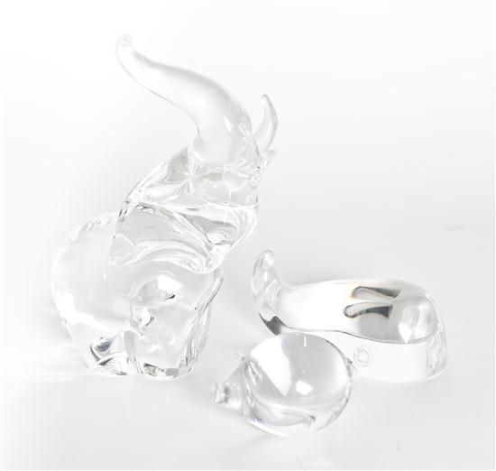 Three Steuben Glass Animals