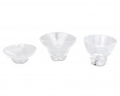 THREE STEUBEN GLASS BOWLSThree
