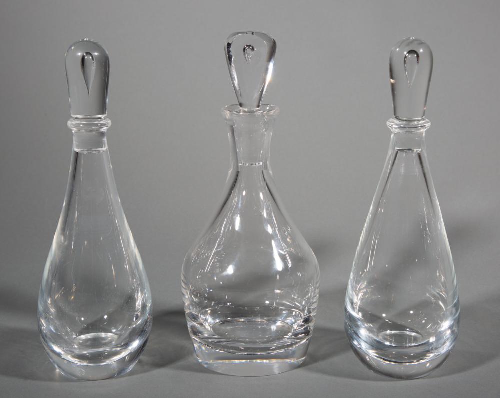 THREE STEUBEN GLASS "TEAR-DROP"