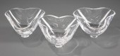 THREE STEUBEN GLASS "TREFOIL"