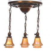THREE STEUBEN SATELLITE LAMPS
