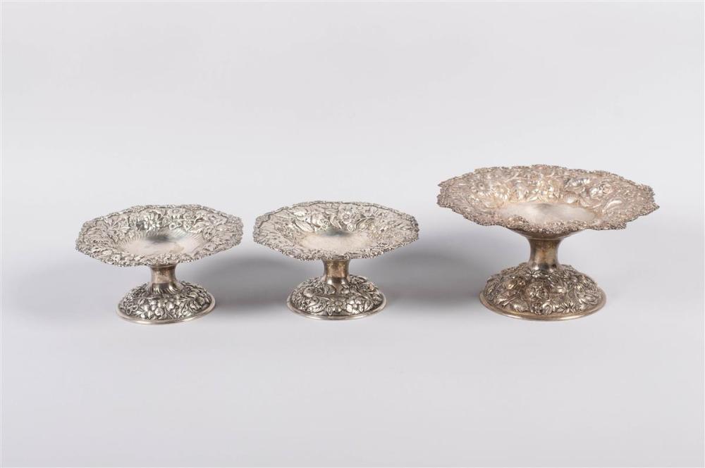 THREE STIEFF SILVER REPOUSSE