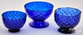 THREE STIEGEL TYPE COBALT GLAS