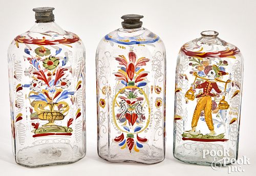 THREE STIEGEL TYPE ENAMELED