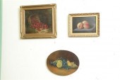 THREE STILL LIFE PAINTINGS. In