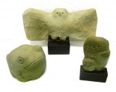Three stone sculptures: Cavall