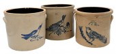 THREE STONEWARE CROCKS HAVING